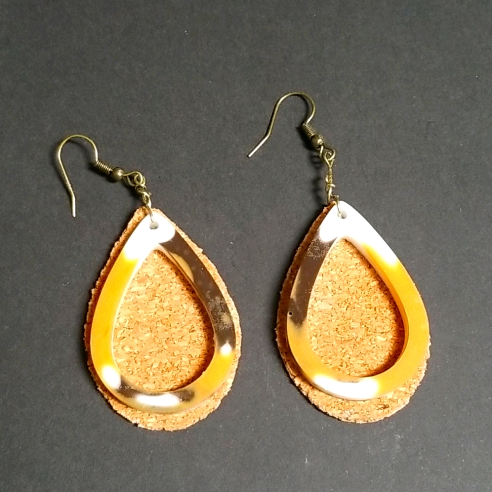 Cowhide print handmade earrings